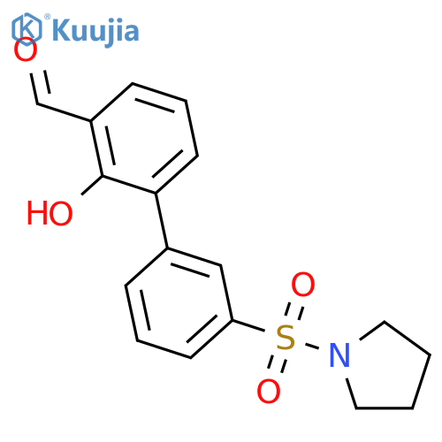 2-hydroxy-3-(3-pyrrolidin-1-ylsulfonylphenyl)benzaldehyde structure