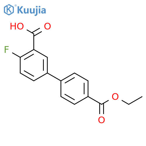 5-(4-Ethoxycarbonylphenyl)-2-fluorobenzoic acid structure