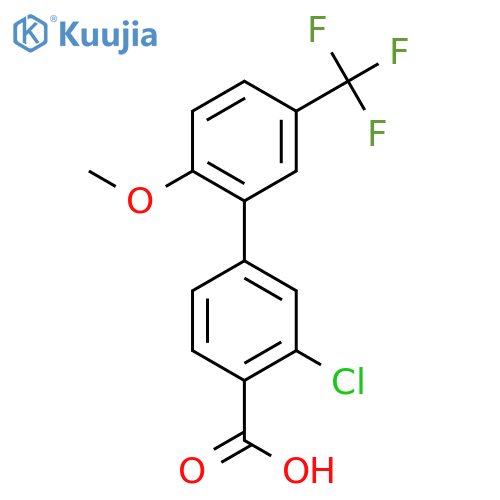 2-chloro-4-[2-methoxy-5-(trifluoromethyl)phenyl]benzoic Acid structure
