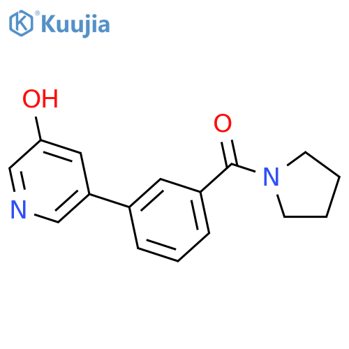 3-Hydroxy-5-(3-pyrrolidinylcarbonylphenyl)pyridine structure