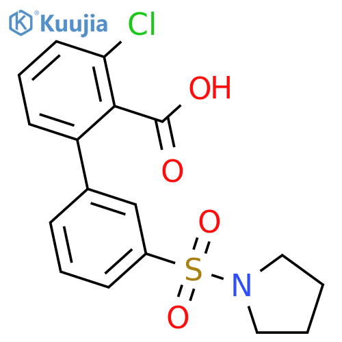 6-Chloro-2-[3-(pyrrolidinylsulfonyl)phenyl]benzoic acid structure