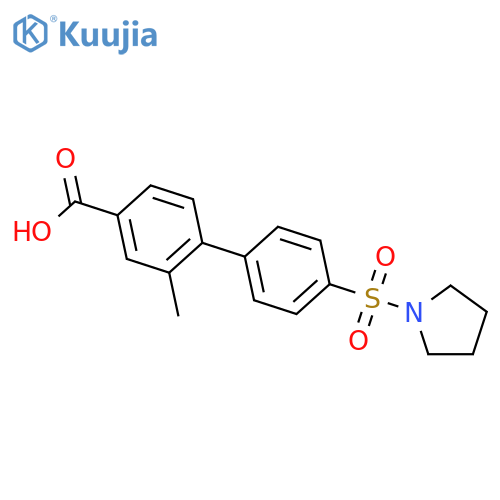 3-Methyl-4-[4-(pyrrolidinylsulfonyl)phenyl]benzoic acid structure