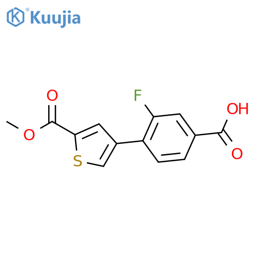 3-Fluoro-4-[5-(methoxycarbonyl)thiophen-3-YL]benzoic acid structure