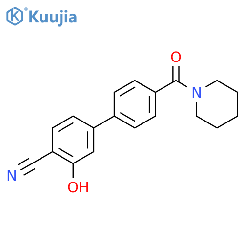 2-Cyano-5-[4-(piperidine-1-carbonyl)phenyl]phenol structure