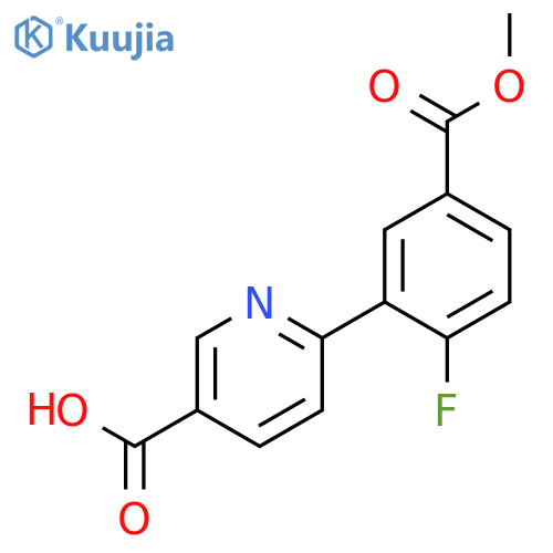 6-(2-Fluoro-5-methoxycarbonylphenyl)nicotinic acid structure