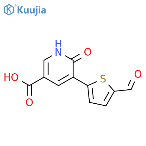5-(5-Formylthiophen-2-YL)-6-hydroxynicotinic acid structure