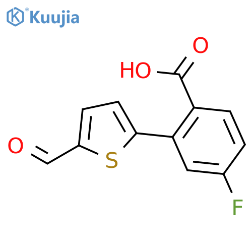 4-Fluoro-2-(5-formylthiophen-2-yl)benzoic acid structure