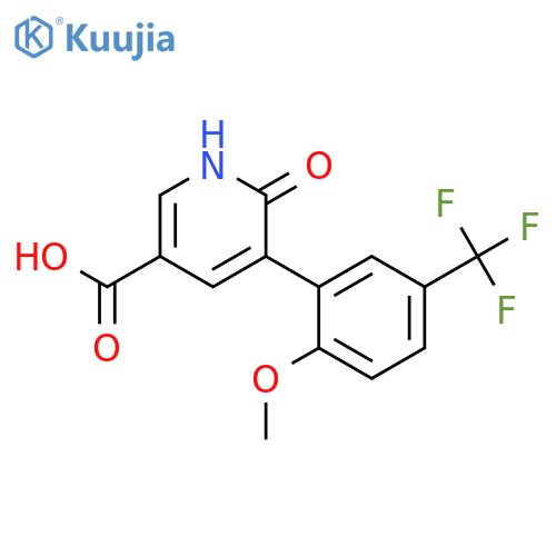 6-Hydroxy-5-(2-methoxy-5-trifluoromethylphenyl)nicotinic acid structure
