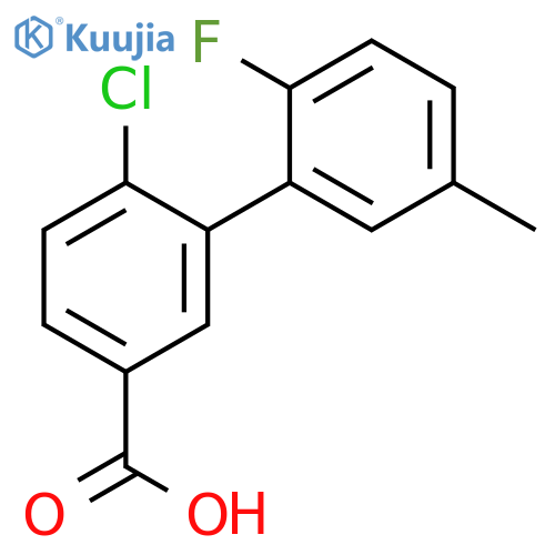 4-Chloro-3-(2-fluoro-5-methylphenyl)benzoic acid structure