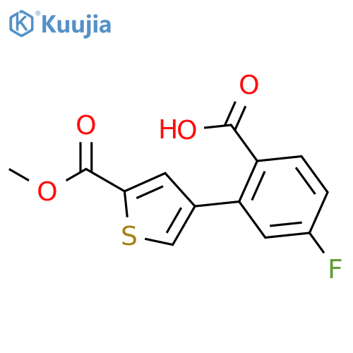 4-Fluoro-2-[5-(methoxycarbonyl)thiophen-3-YL]benzoic acid structure