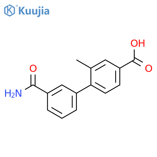 4-(3-Aminocarbonylphenyl)-3-methylbenzoic acid structure