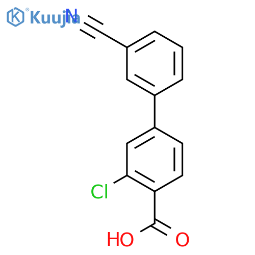 3-Chloro-3'-cyano-[1,1'-biphenyl]-4-carboxylic acid structure