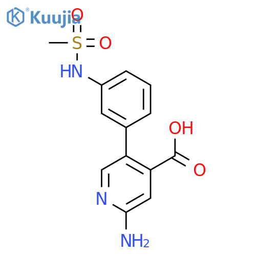 2-Amino-5-(3-methylsulfonylaminophenyl)isonicotinic acid structure