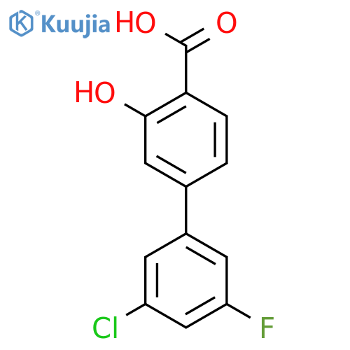 4-(3-Chloro-5-fluorophenyl)-2-hydroxybenzoic acid structure