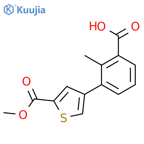 3-[5-(Methoxycarbonyl)thiophen-3-YL]-2-methylbenzoic acid structure