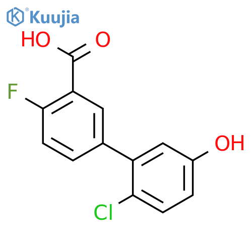 5-(2-Chloro-5-hydroxyphenyl)-2-fluorobenzoic acid structure