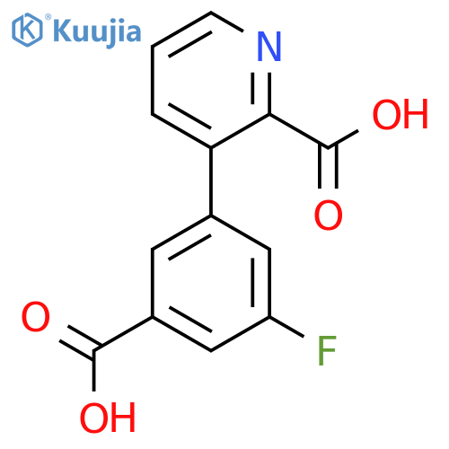 3-(3-Carboxy-5-fluorophenyl)picolinic acid structure