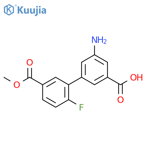 [1,1'-Biphenyl]-3,3'-dicarboxylic acid, 5-amino-6'-fluoro-, 3'-methyl ester structure