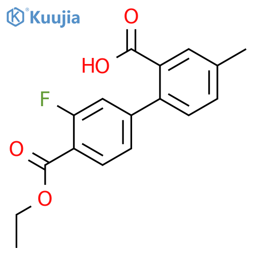 2-[4-(Ethoxycarbonyl)-3-fluorophenyl]-5-methylbenzoic acid structure