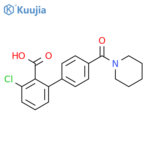 6-Chloro-2-[4-(piperidine-1-carbonyl)phenyl]benzoic acid structure