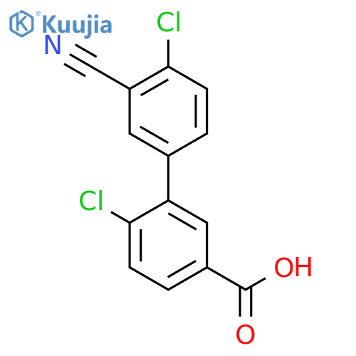 4-Chloro-3-(4-chloro-3-cyanophenyl)benzoic acid structure