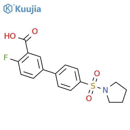 2-fluoro-5-(4-pyrrolidin-1-ylsulfonylphenyl)benzoic Acid structure