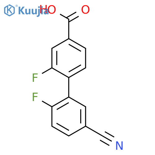 4-(5-Cyano-2-fluorophenyl)-3-fluorobenzoic acid structure