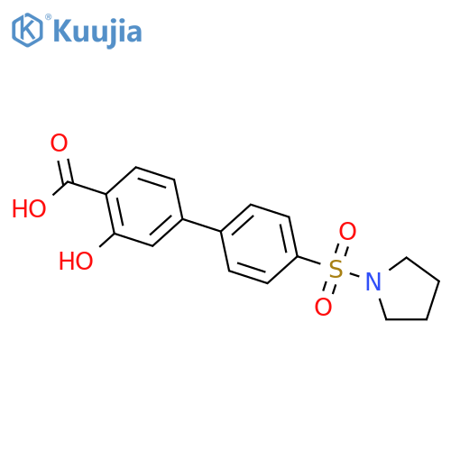 2-hydroxy-4-(4-pyrrolidin-1-ylsulfonylphenyl)benzoic Acid structure