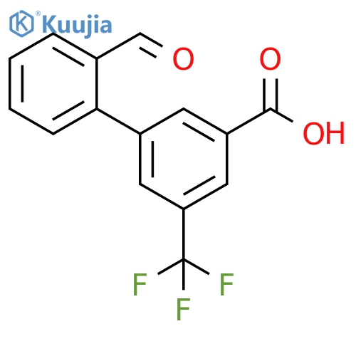 [1,1'-Biphenyl]-3-carboxylic acid, 2'-formyl-5-(trifluoromethyl)- structure