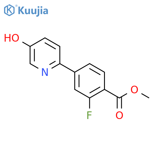 2-(3-Fluoro-4-methoxycarbonylphenyl)-5-hydroxypyridine structure