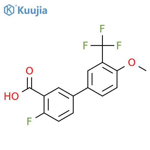 2-fluoro-5-[4-methoxy-3-(trifluoromethyl)phenyl]benzoic Acid structure