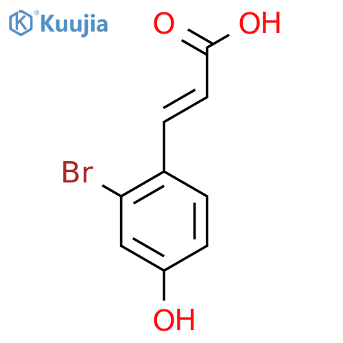 2-Bromo-4-hydroxycinnamic acid structure