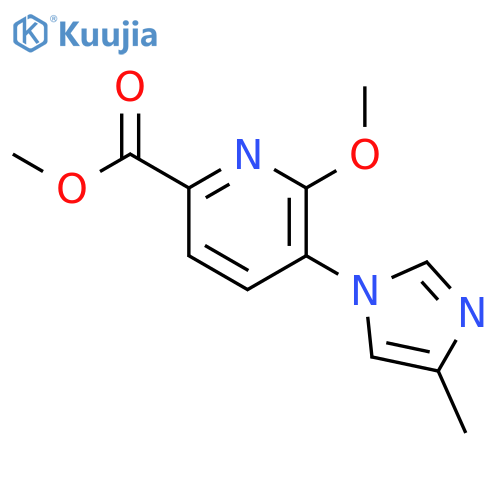 methyl 6-methoxy-5-(4-methyl-1H-imidazol-1-yl)pyridine-2-carboxylate structure