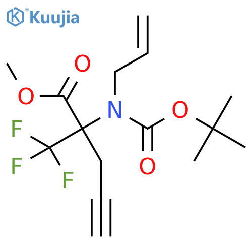Methyl 2-[allyl(tert-butoxycarbonyl)amino]-2-(trifluoromethyl)pent-4-ynoate structure