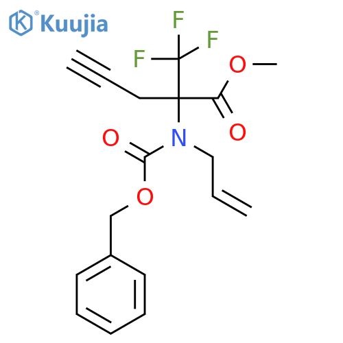 Methyl 2-{allyl[(benzyloxy)carbonyl]amino}-2-(trifluoromethyl)pent-4-ynoate structure