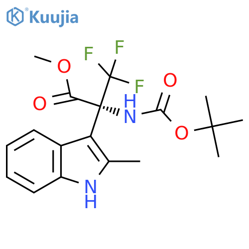Methyl N-(tert-butoxycarbonyl)-3,3,3-trifluoro-2-(2-methylindol-3-YL)alaninate structure