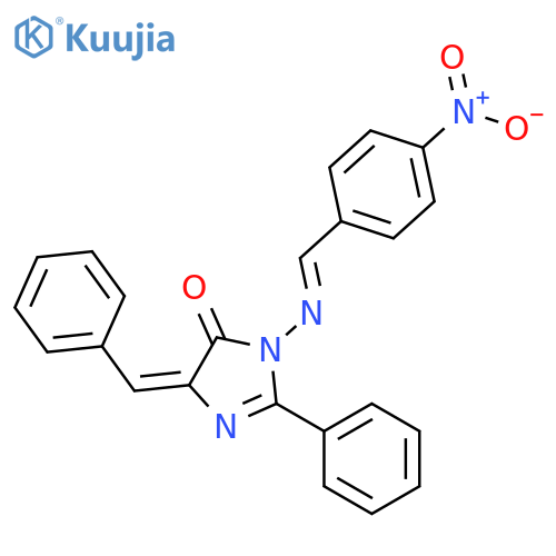 4H-Imidazol-4-one,3,5-dihydro-3-[[(4-nitrophenyl)methylene]amino]-2-phenyl-5-(phenylmethylene)- structure