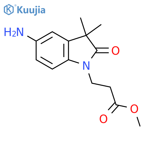 Methyl 3-(5-amino-3,3-dimethyl-2-oxoindolin-1-yl)propanoate structure