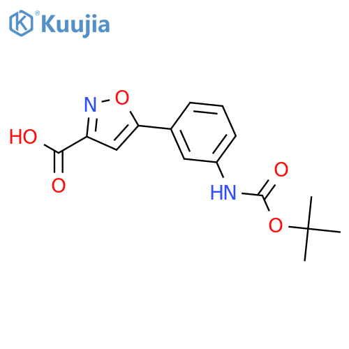 5-(3-{(tert-butoxy)carbonylamino}phenyl)-1,2-oxazole-3-carboxylic acid structure