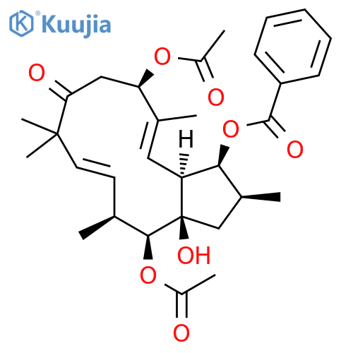 8H-Cyclopentacyclododecen-8-one, 6,13-bis(acetyloxy)-3-(benzoyloxy)-1,2,3,3a,6,7,9,12,13,13a-decahydro-13a-hydroxy-2,5,9,9,12-pentamethyl-, (2S,3S,3aS,4E,6R,10E,12S,13S,13aR)- structure