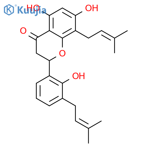 (-)-(2S)-5,7,2'-trihydroxy-8,3'-diprenylflavanone structure