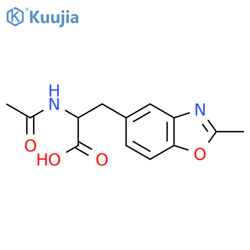 2-Acetamido-3-(2-methyl-1,3-benzoxazol-5-yl)propanoic acid structure