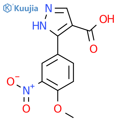 5-(4-Methoxy-3-nitrophenyl)-1H-pyrazole-4-carboxylic acid structure
