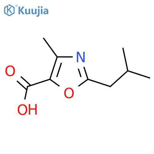 4-Methyl-2-(2-methylpropyl)-1,3-oxazole-5-carboxylic acid structure