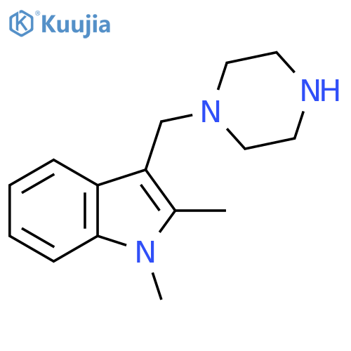 1,2-dimethyl-3-(piperazin-1-yl)methyl-1H-indole structure