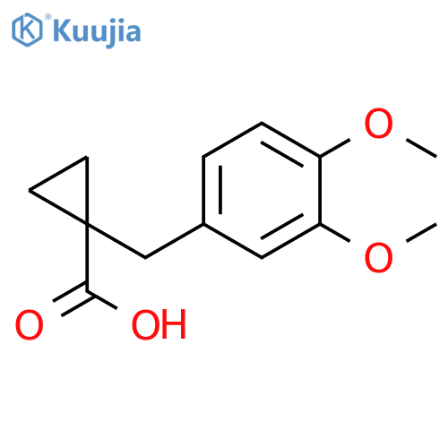 1-[(3,4-dimethoxyphenyl)methyl]cyclopropane-1-c arboxylic acid structure