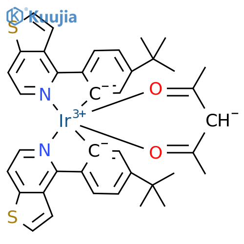 Iridium(III) bis(4-(4-tert -butylphenyl) thieno[3,2-c ] pyridinato-N,C2' ) acetylacetonate structure