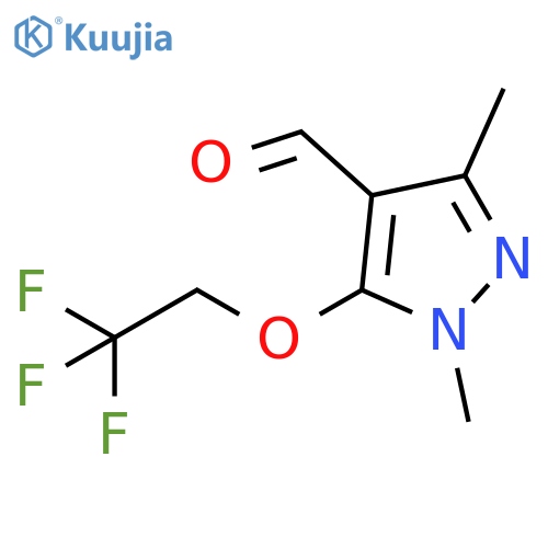 1,3-dimethyl-5-(2,2,2-trifluoroethoxy)-1H-pyrazole-4-carbaldehyde structure