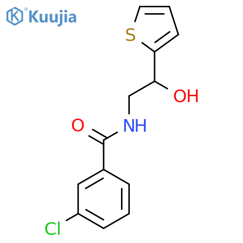 3-chloro-N-2-hydroxy-2-(thiophen-2-yl)ethylbenzamide structure