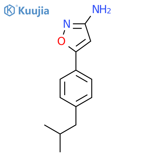 5-4-(2-methylpropyl)phenyl-1,2-oxazol-3-amine structure